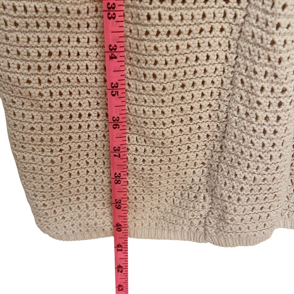 Sincerely Jules Cream Knit Wide Leg Pants Size XS 100% Cotton 27" Boho Festival - Picture 6 of 9